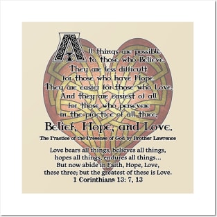 Belief, Hope, Love Posters and Art